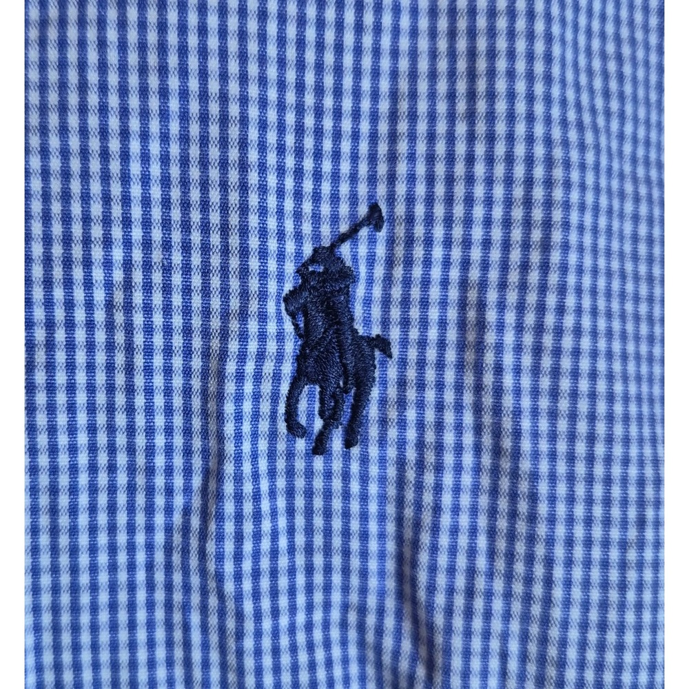 Vintage Polo Ralph Lauren Mens Blake Button-Up Shirt Large Blue White Check